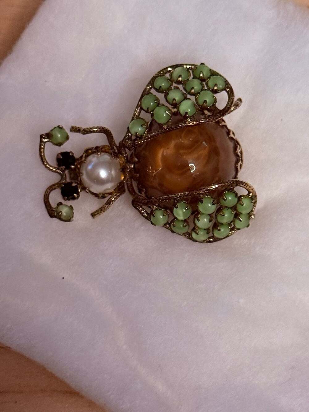 Schreiner New York Vintage Gold-Tone Insect Beetle Brooch - Picture 2 of 7